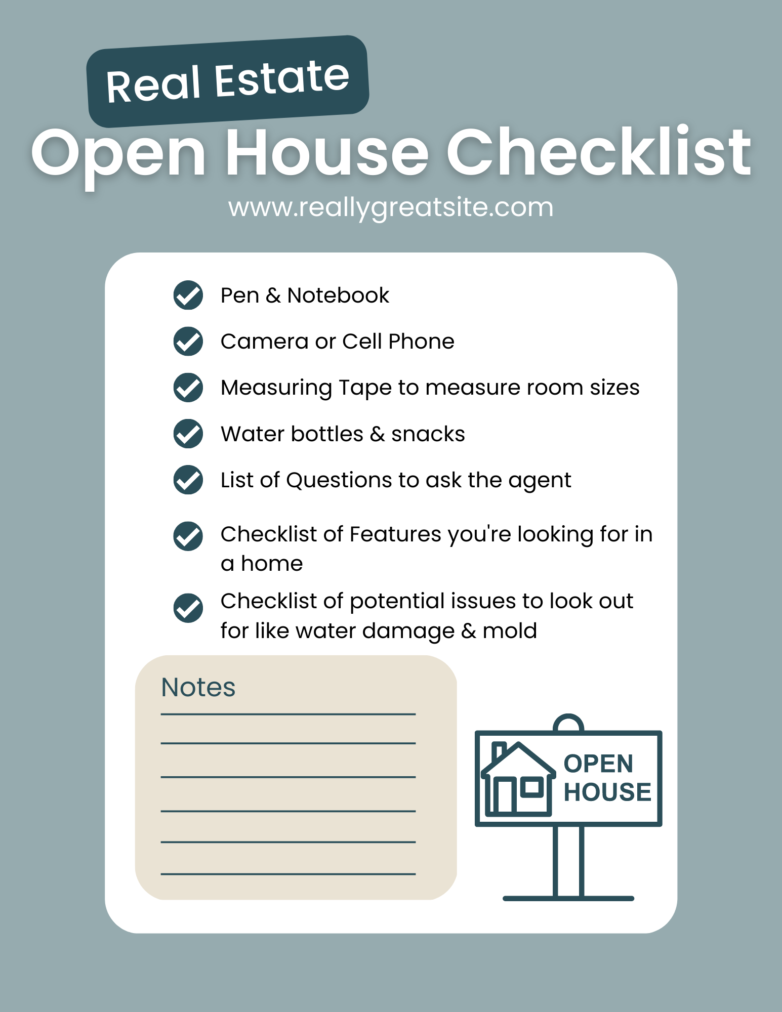 Real Estate Open House Checklist Open House Checklist & Tips for Buyers (PDF)